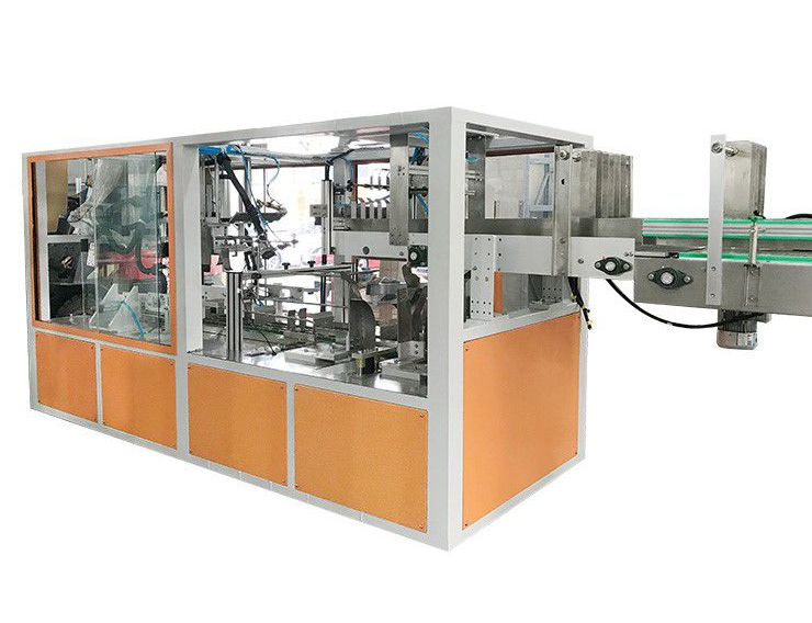 Hot melt gue type one piece carboard wrap packing machine for bottles Hot melt gue type one piece carboard wrap packing machine for bottles