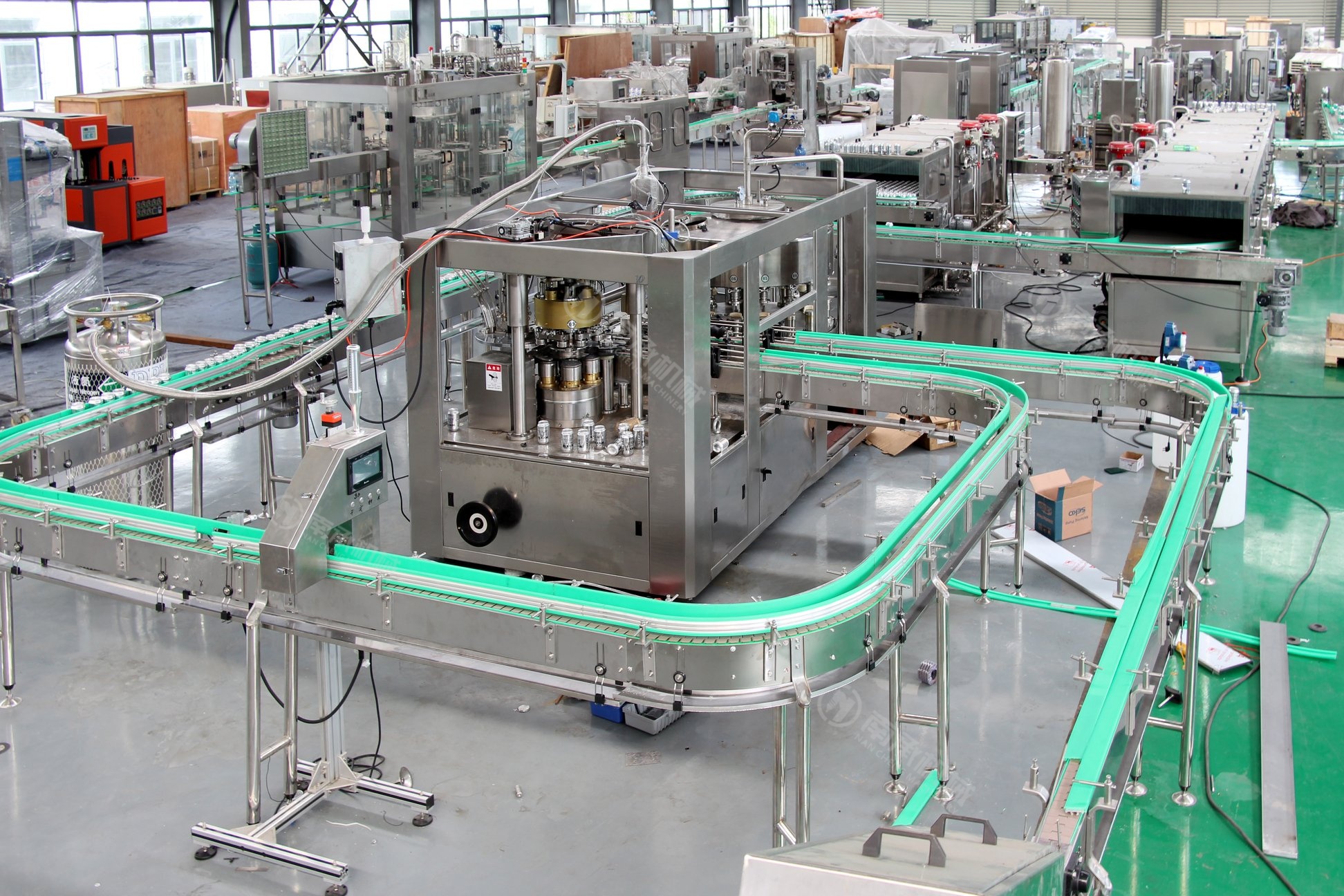 water bottling line installation