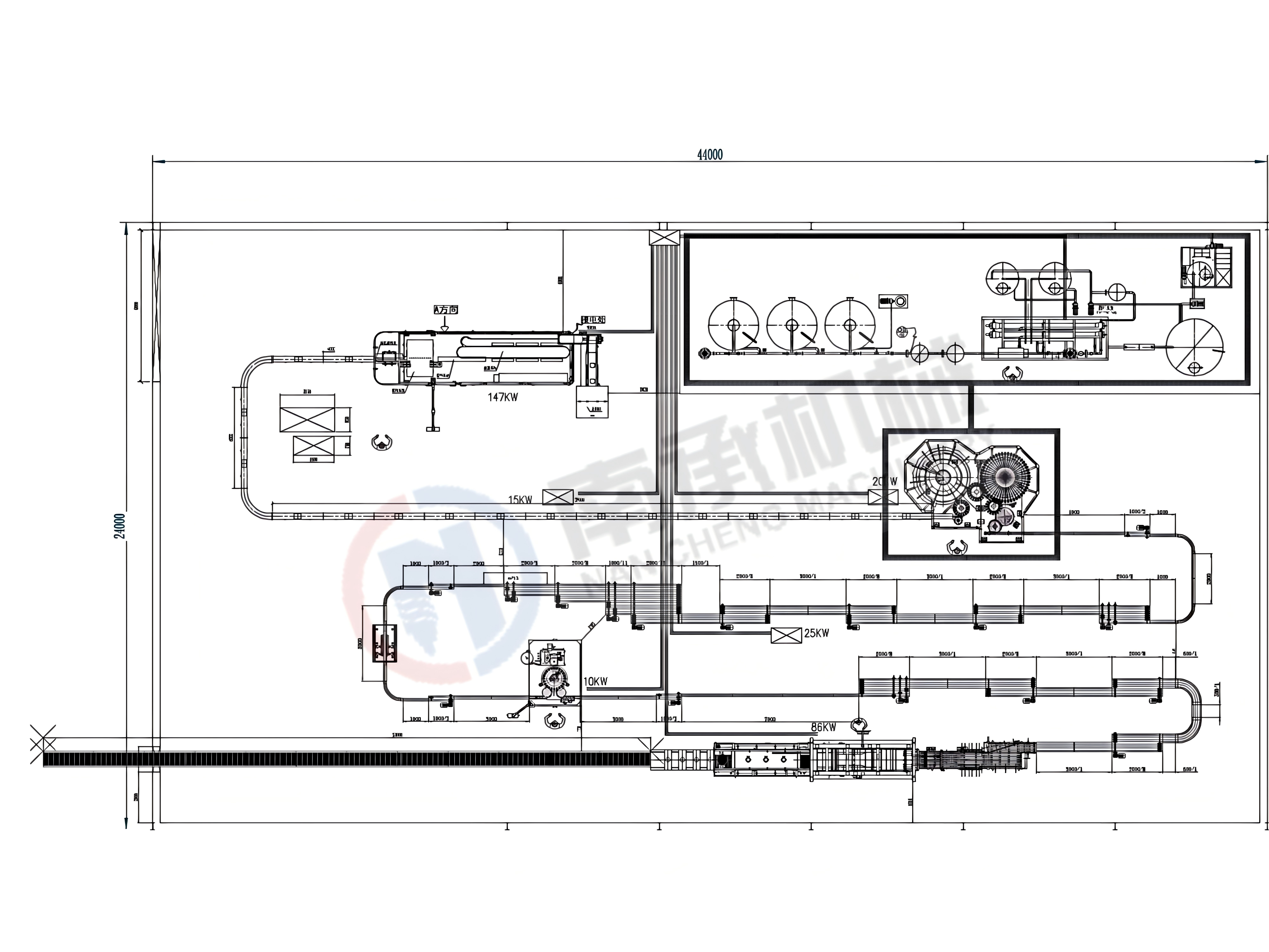 water filling line layout